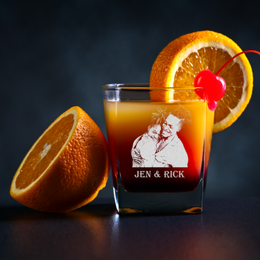 Personalized Couple Square Glass